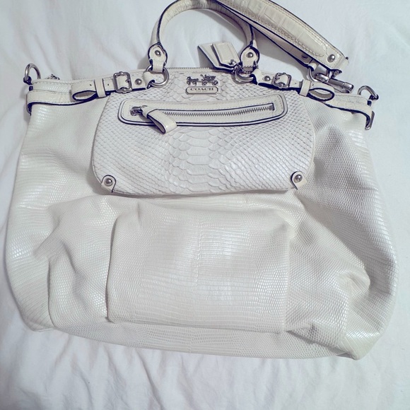 Coach Exotic white satchel crossbody bag #19635 - Picture 2 of 15